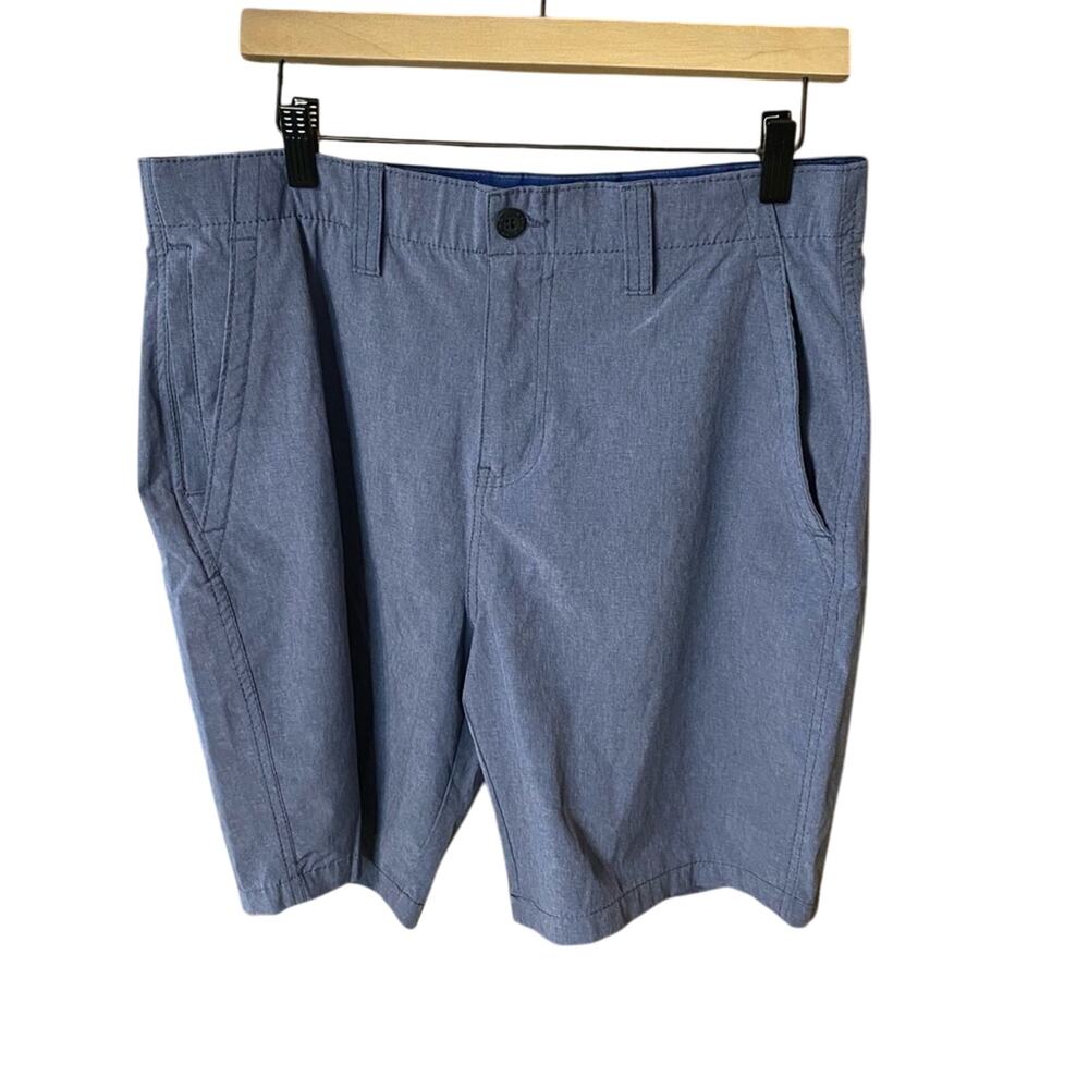 Denali Flat Front navy Blue Shorts with Relaxed Tailored Fit 34